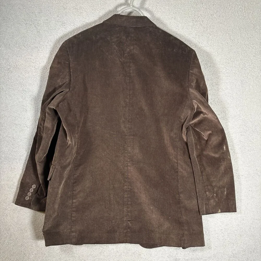 Milano Men’s Brown Corduroy Blazer 3 Button Inside Pen Pocket Size 44‎ Chest